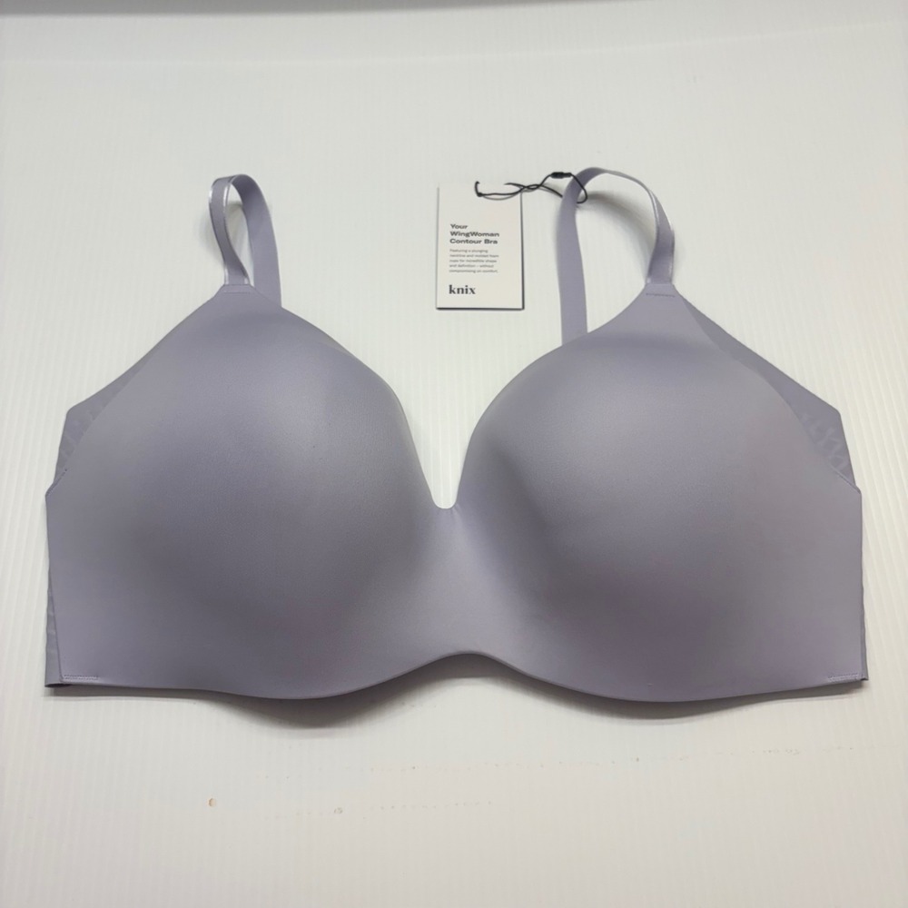 Knix WingWoman Contour Bra Womens Size 8 40D - 42DD Lavender Wireless Plunge NEW